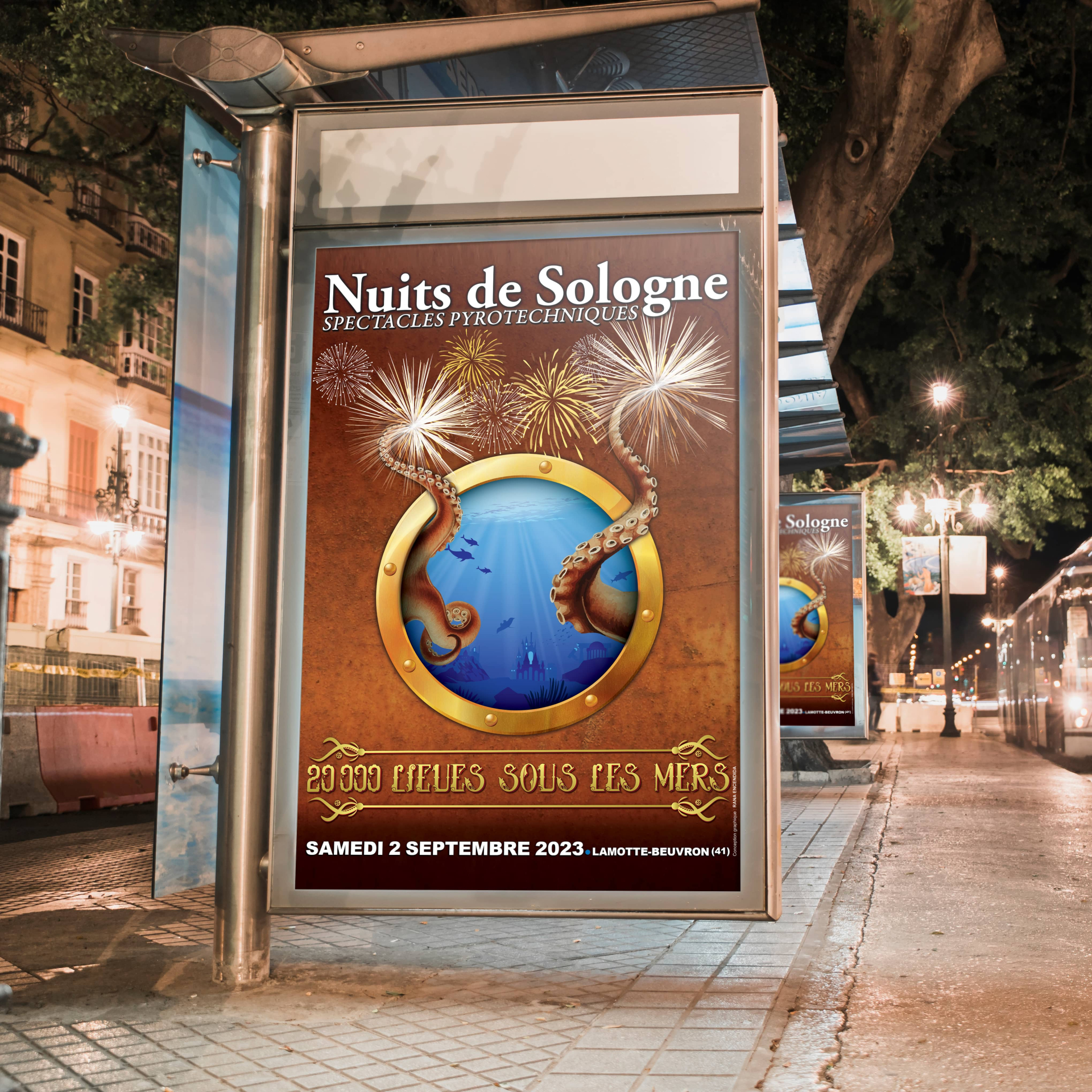 Affiche Nuits de Sologne 2023 - RANA ENCENDIDA - Graphiste - Crépy-en-Valois - Oise